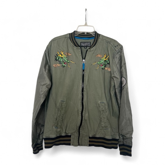 Pre loved Dragon Bomber Jacket | Khaki | Men’s Large Bomber Jacket | Cosplay L - Picture 2 of 10